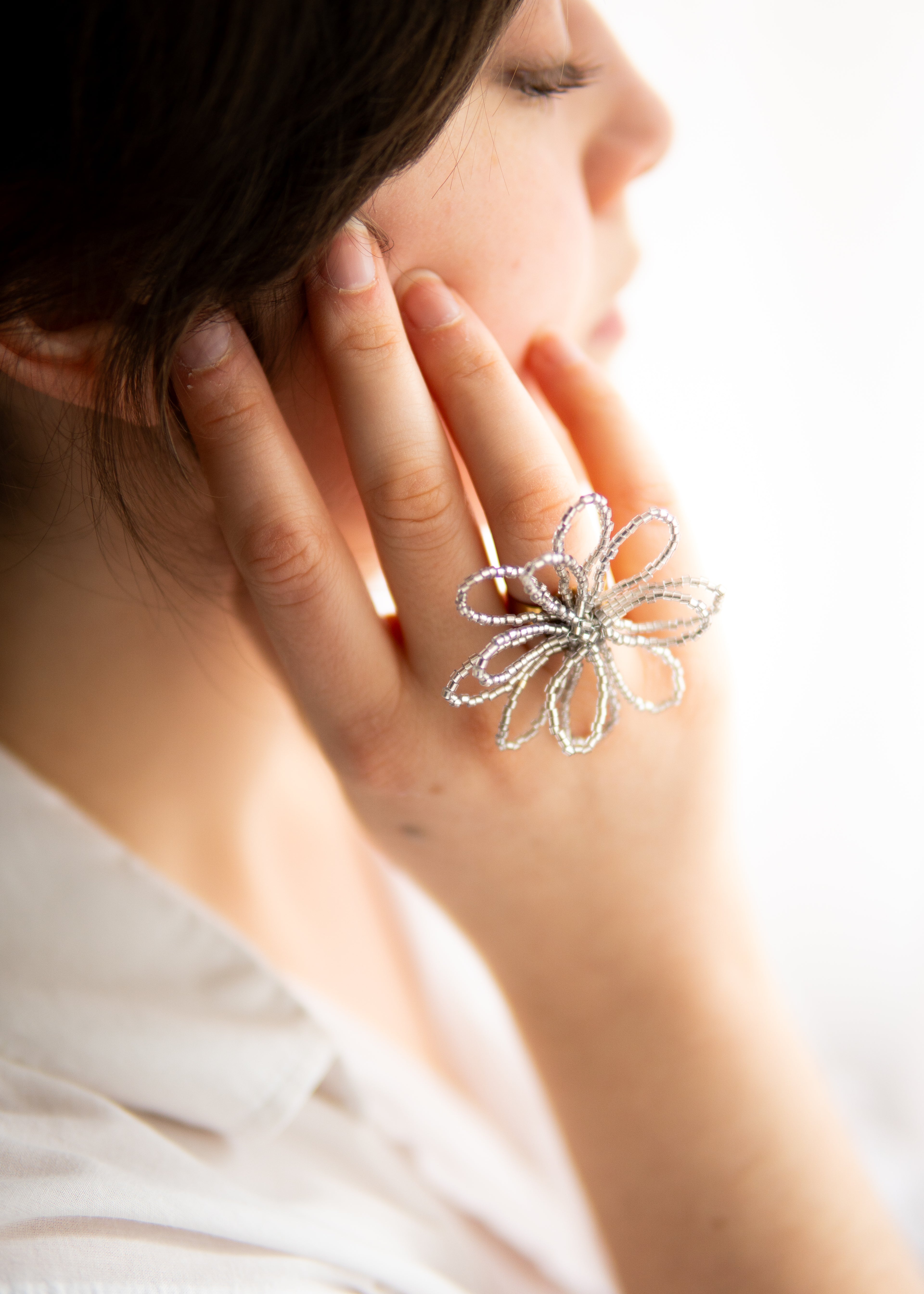 Boucles d'oreille fleurs en perles - Livret PDF