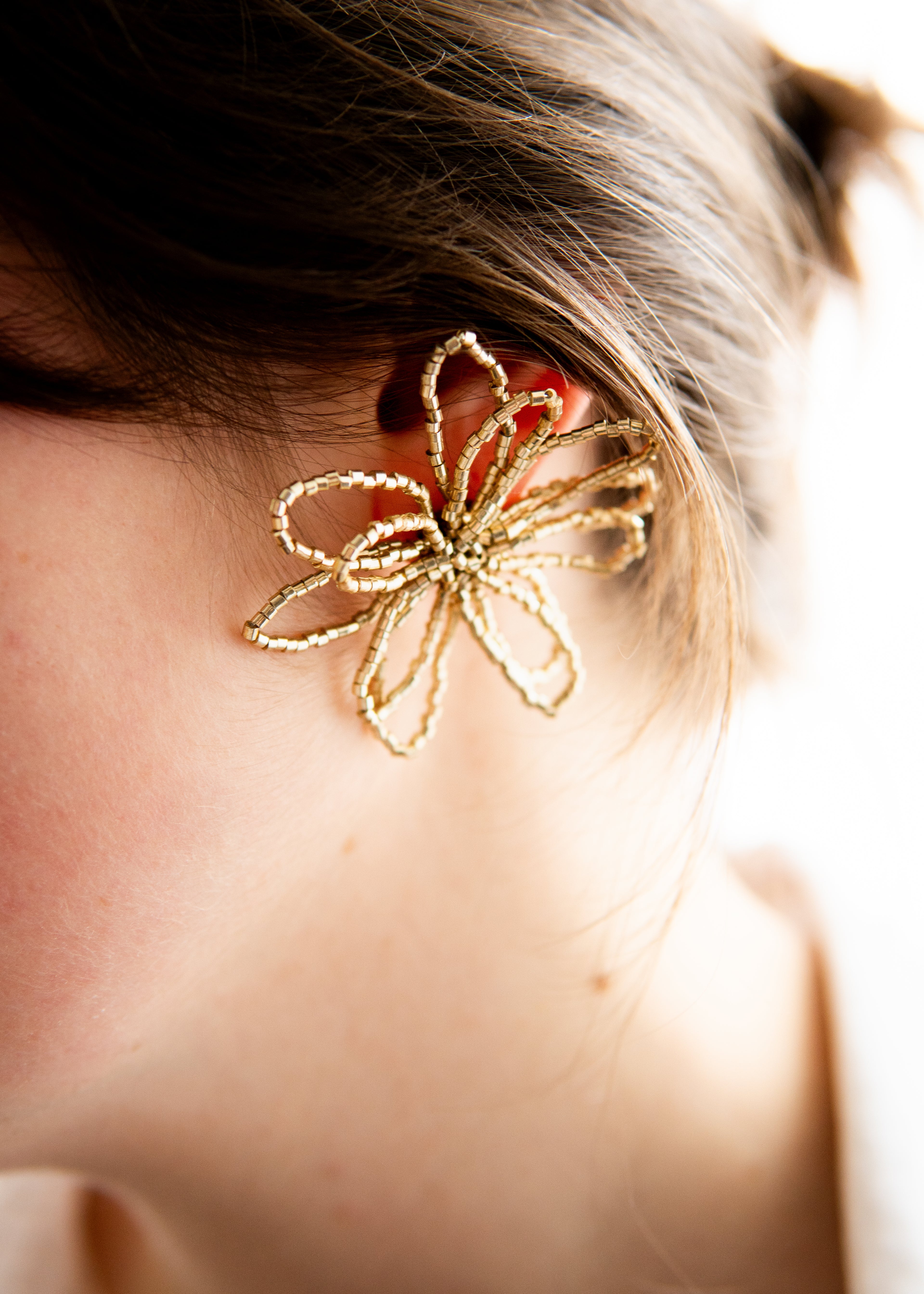 Boucles d'oreille fleurs en perles - Livret PDF