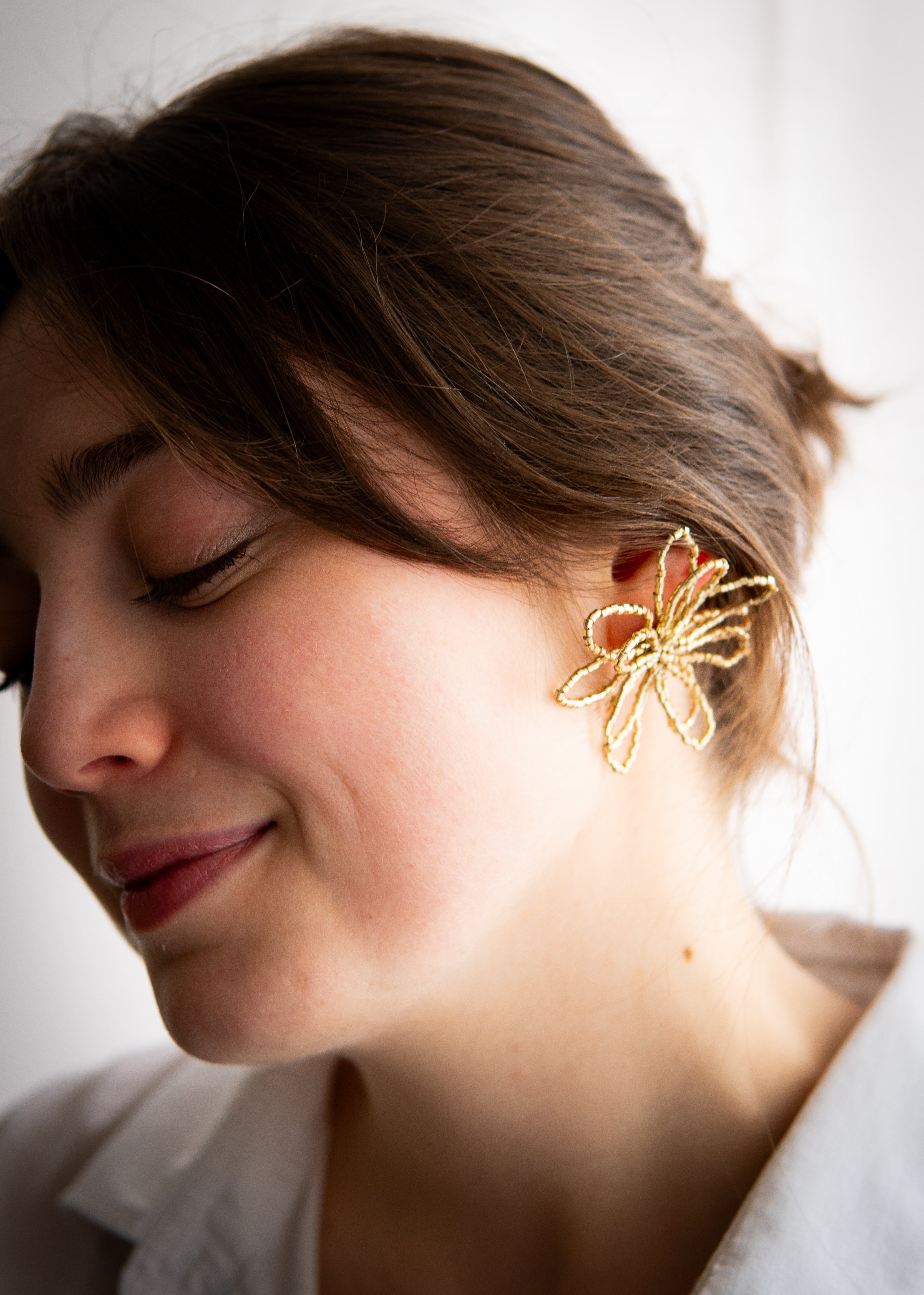 Boucles d'oreille fleurs en perles - Livret PDF