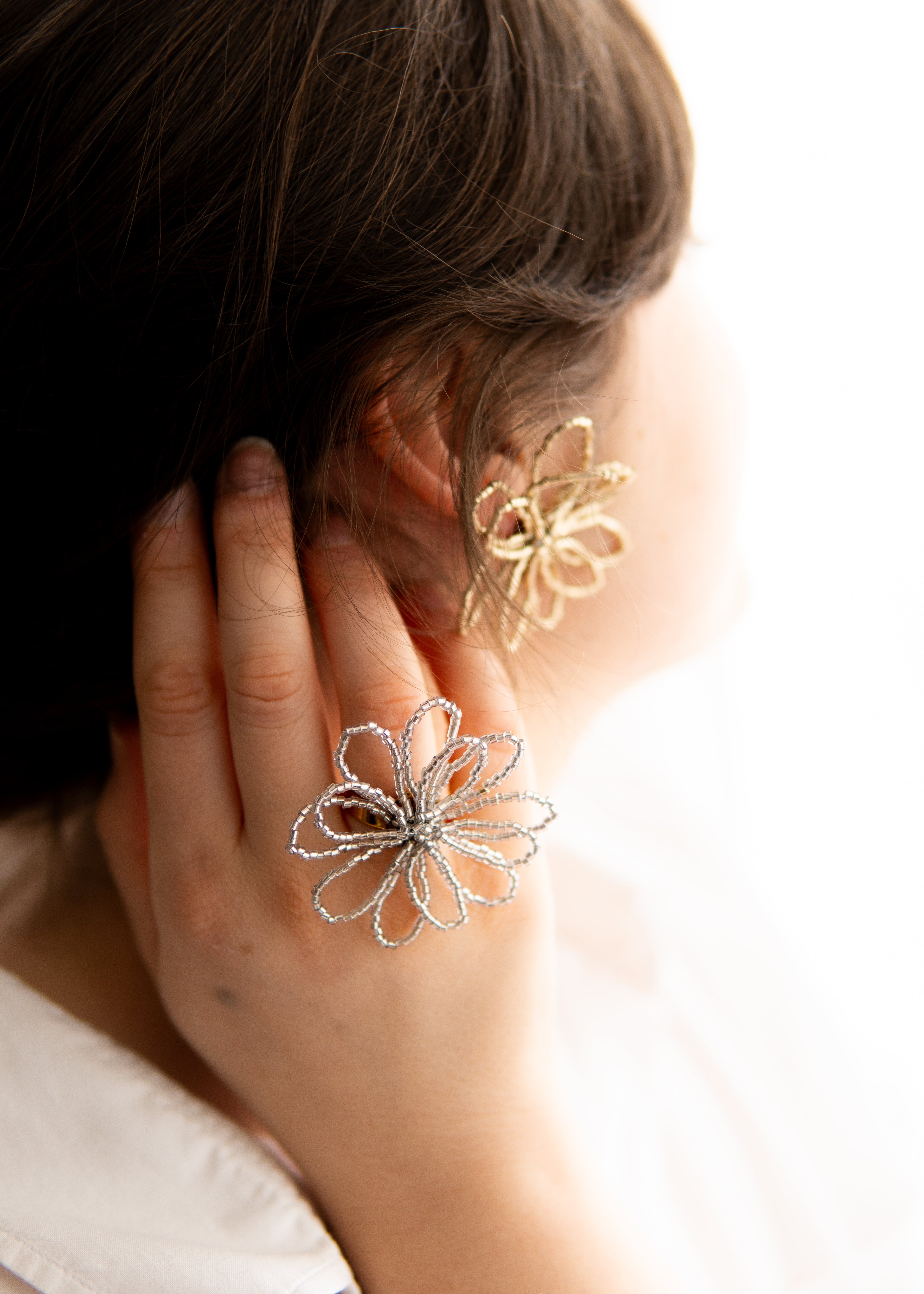 Boucles d'oreille fleurs en perles - Livret PDF