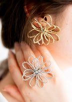 Boucles d'oreille fleurs en perles - Livret PDF