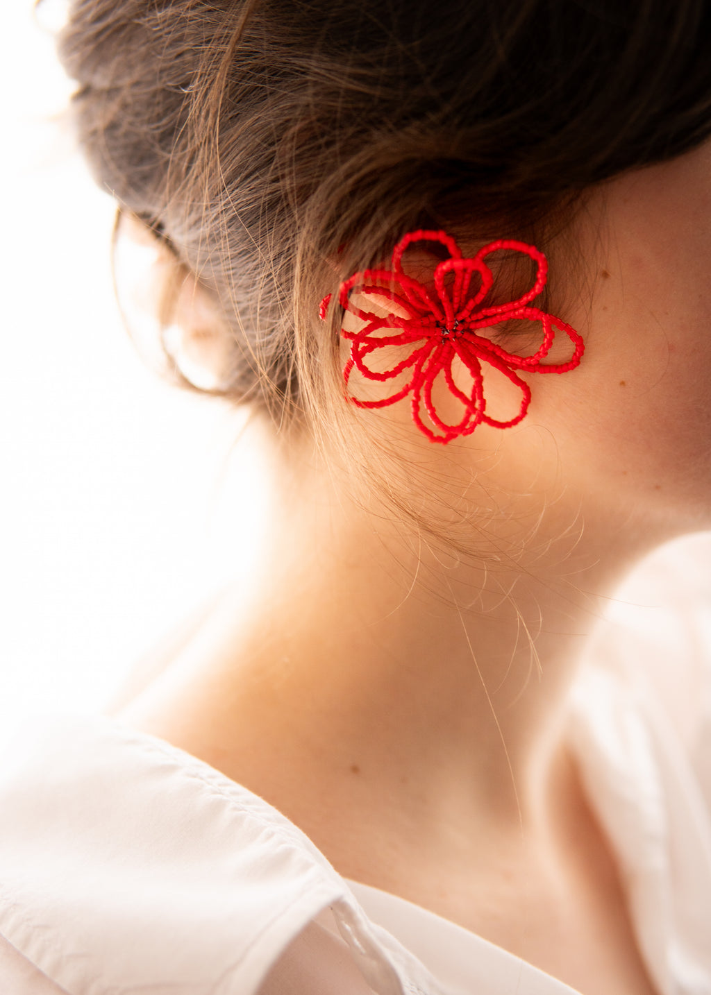 Boucles d'oreille fleurs en perles - Livret PDF