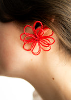 Boucles d'oreille fleurs en perles - Livret PDF