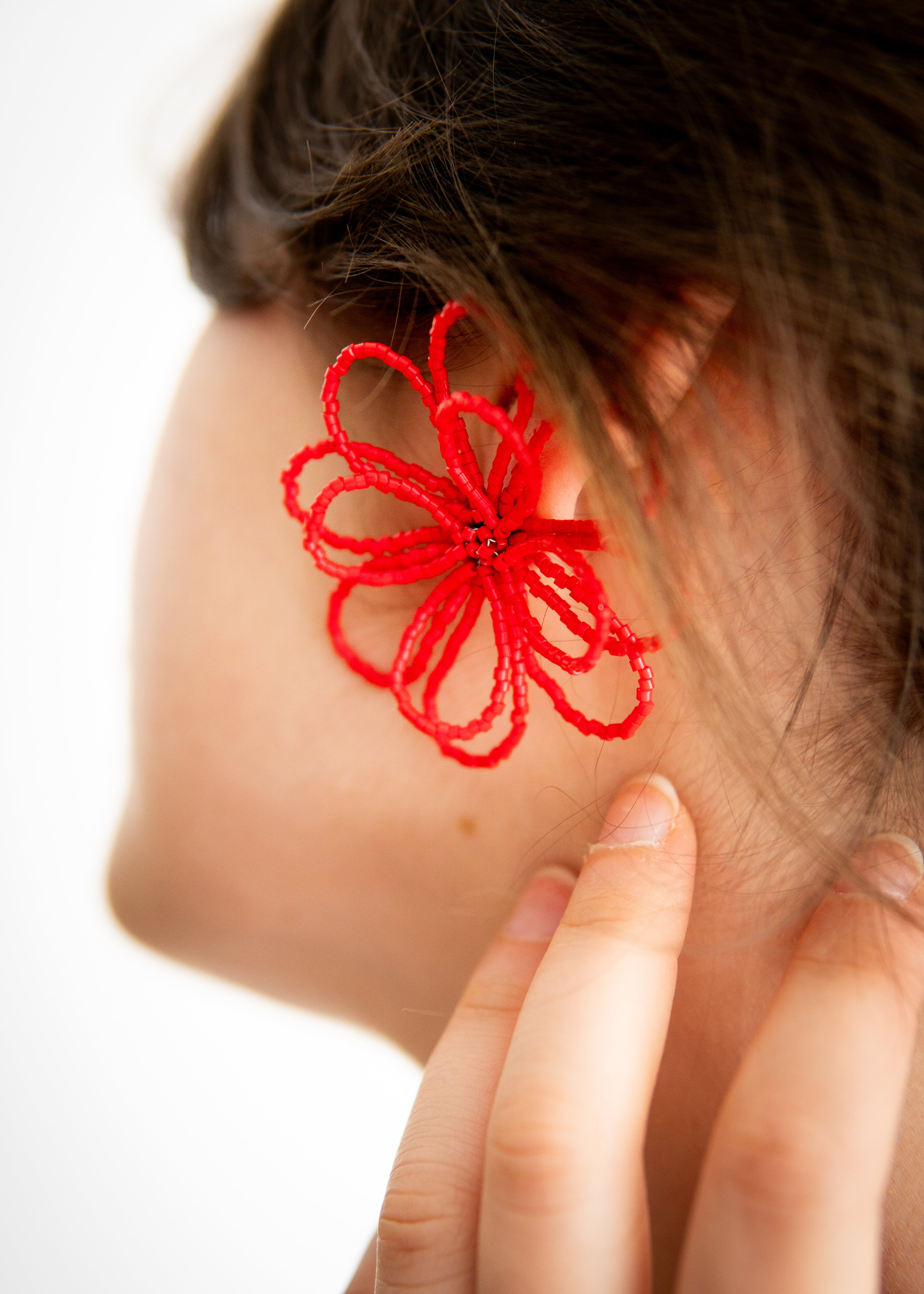 Boucles d'oreille fleurs en perles - Livret PDF