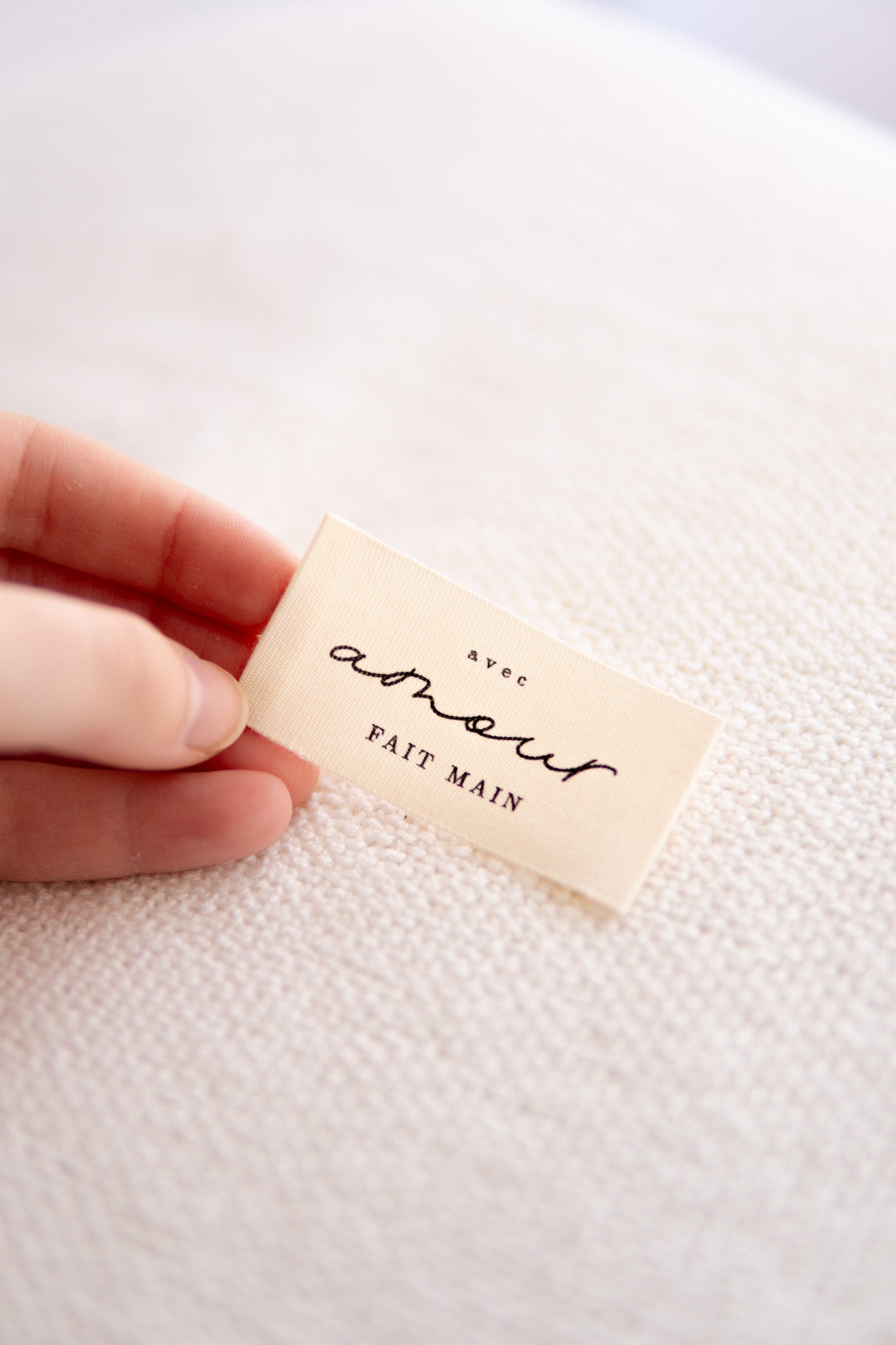 Lot de 5 étiquettes à coudre - Avec Amour, fait main