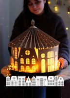 Maison de Noël en papier - Patron PDF