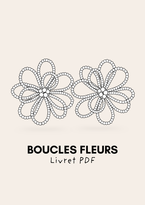 Boucles d'oreille fleurs en perles - Livret PDF