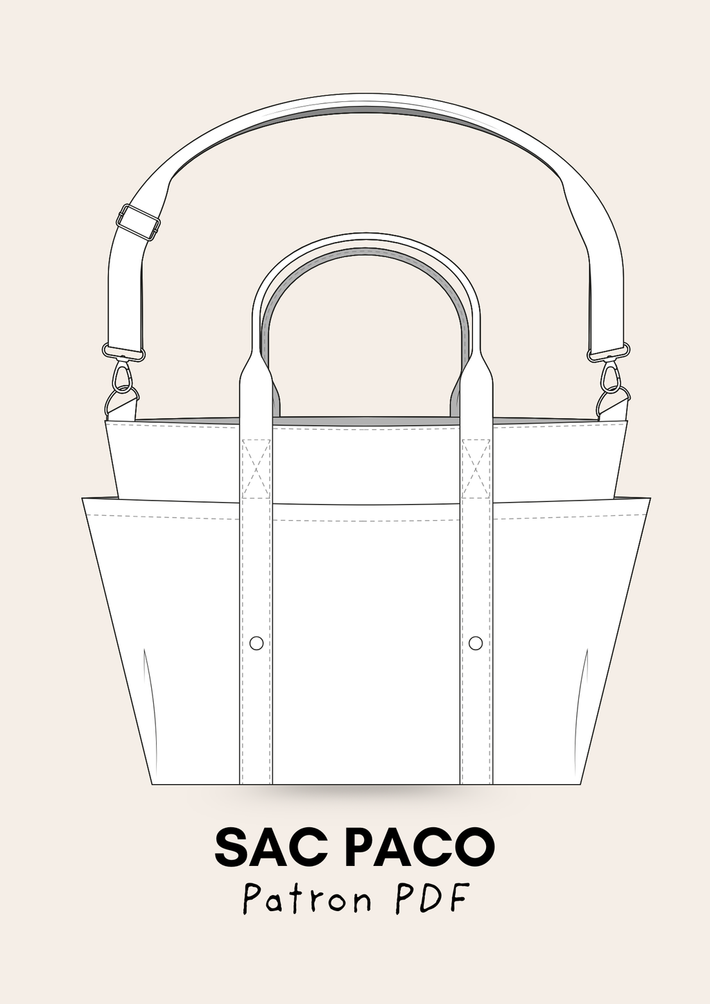 Sac Paco ( sac de plage et de sport) - patron PDF