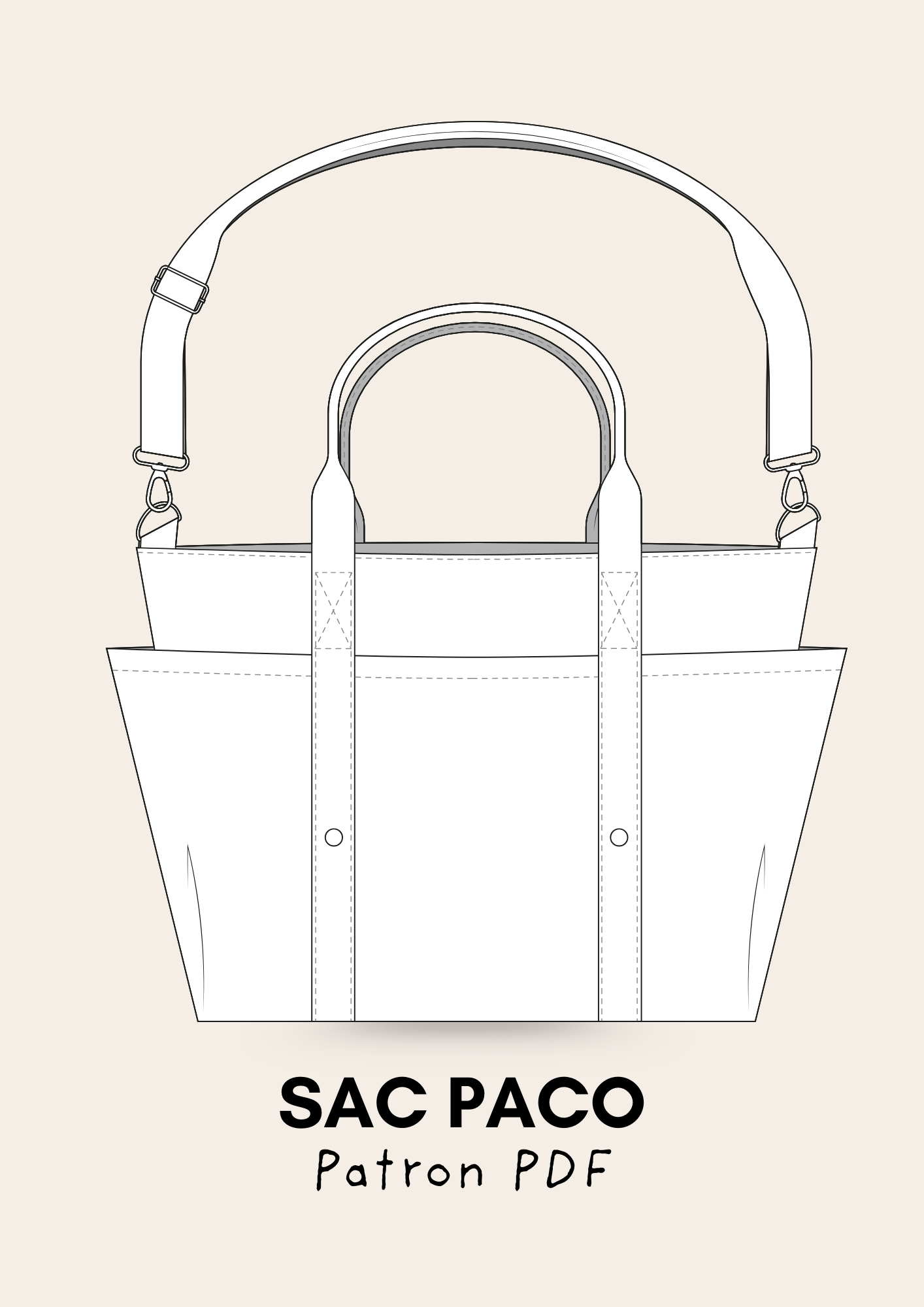 Sac Paco ( sac de plage et de sport) - patron PDF