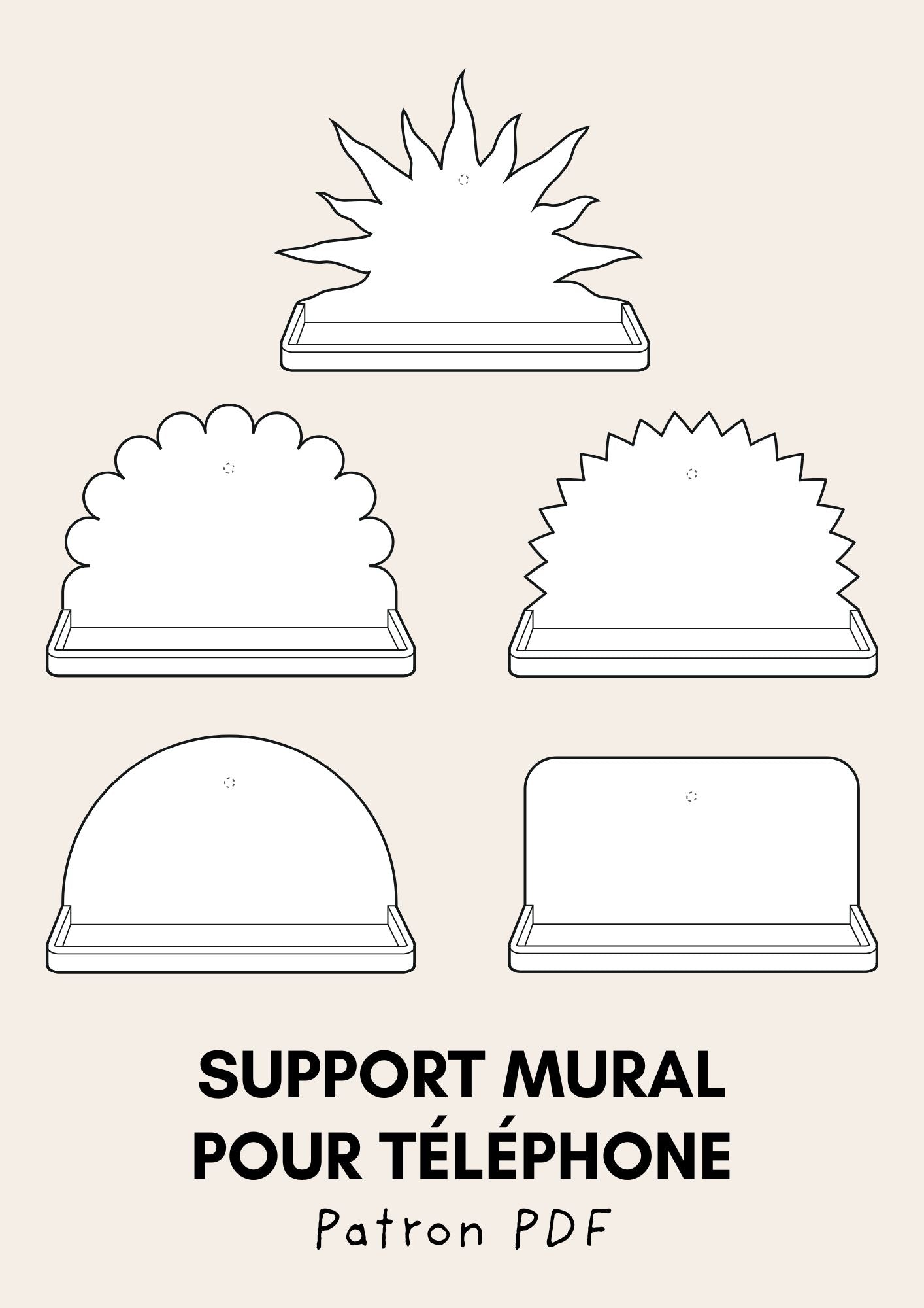 Support mural pour téléphone en argile - Patron PDF